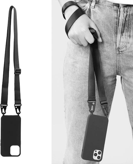 Eko Case iPhone 12 Pro Max Ultra-resistente Karabiner Lanyard Schwarz