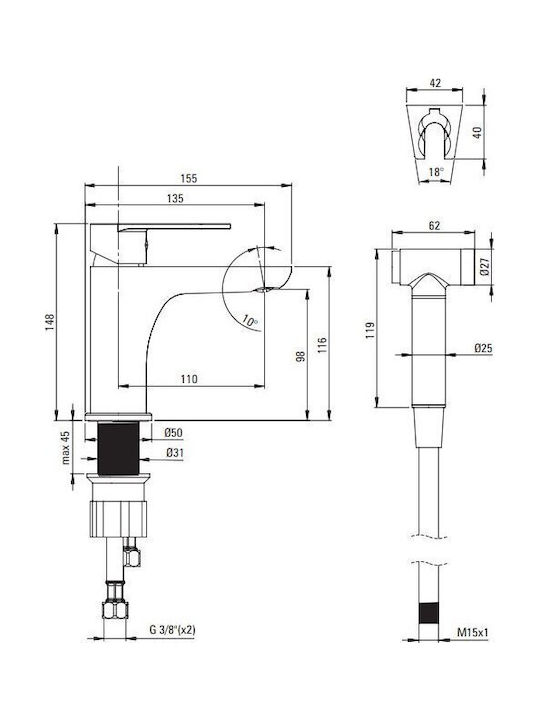 Deante Mixing Sink Faucet Silver