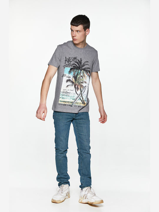 Celio T-shirt Gewavi Gris Chine