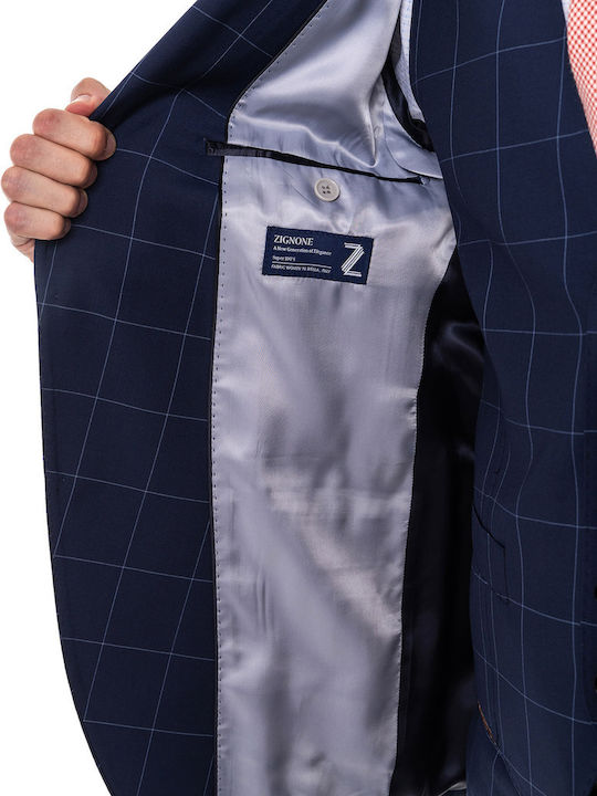 Fragosto Κοστούμι Σειράς Zignone Smi 2575 001 Blue Check