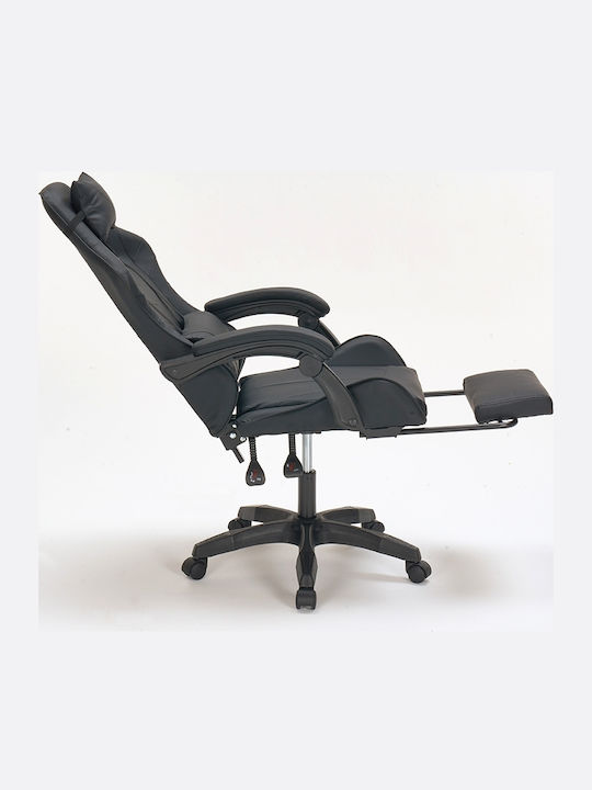 Zita Plus A9937 Καρέκλα Gaming Δερματίνης με Υποπόδιο Μαύρη
