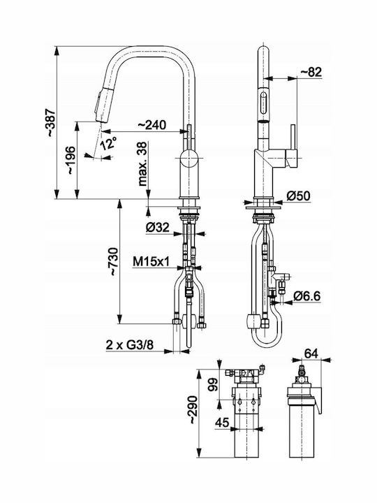 KFA Kitchen Faucet Counter Silver