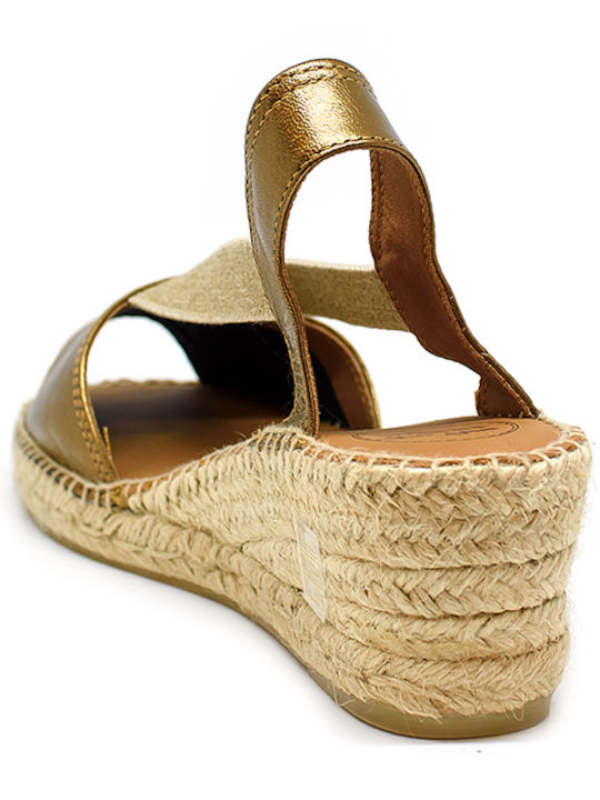 Toni Pons Teide-Bronce Platforme Dama Din Piele Bronzate 6cm