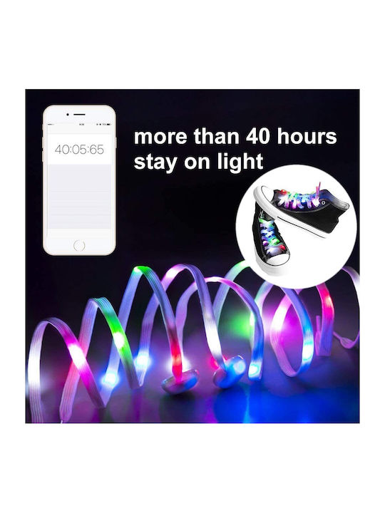 Ofkpo 1 Pair Led Nylon Shoelaces 10 Led 120 Cm