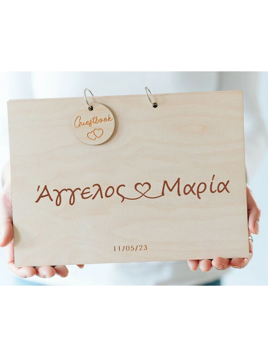 Wooden Wedding Wish Book Engraving