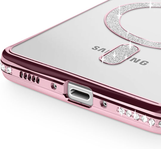 Avizar Diamond Case Samsung Galaxy A36 Magsafe Outline Strass Pink