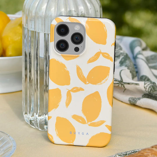 Калъф Burga за iPhone 14 Pro Елегантен Жълт Модел Lemon Tart