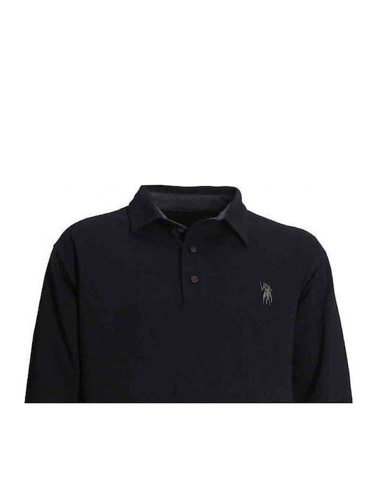 Polo Herrenbluse Luciano Faketti Stickerei Dunkles Grau