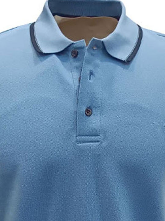 Luciano Faketti Polo Herrenbluse Kurzarm Hellblau