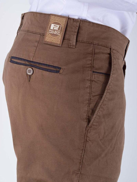 Polbot Trousers Side Pockets Chino Regular Fit Pol104-180322.52 Tobacco