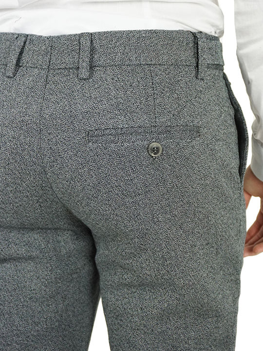 Artisti Italiani Men's Cotton Trousers Gray Slim Fit 22302/s-1 97% Polyester 3% Elastane