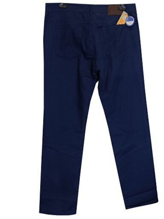 Men's Trousers Luciano Faketti Elastic King Size Cotton 97% Lycra 3% Blue Men's Trousers Luciano Faketti Elastic King Size Cotton 97% Lycra 3% Blue