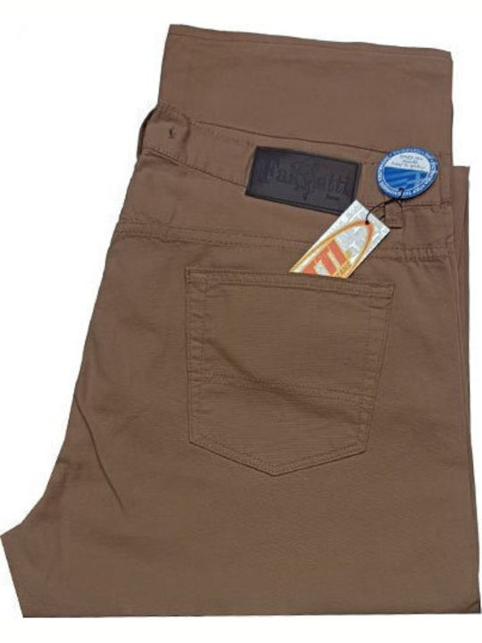 Men's Trousers Luciano Faketti Elastic King Size Cotton 97% Lycra 3% Dark Beige Men's Trousers Luciano Faketti Elastic King Size Cotton 97% Lycra 3% Dark Beige