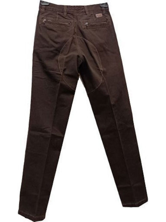 Faketti Cotton 100% Trousers In Fashion Brown Faketti Cotton 100% Trousers In Fashion Brown
