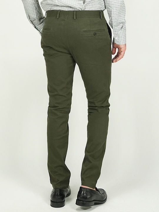 Bizzaro Men's Cotton Trousers Olive Slim Fit Bz2225180/71160 97% Cotton 3% Elastane