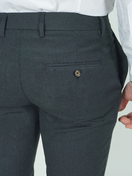 Italian Job Ανδρικό Βαμβακερό Παντελόνι Γκρι Slim Fit 725287/07 90% Βαμβάκι 7% Πολυεστέρας 3% Λύκρα