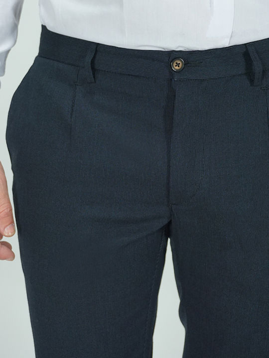 Italian Job Men's Cotton Trousers Dark Blue Slim Fit 725287/07 90% Cotton 7% Polyester 3% Lycra