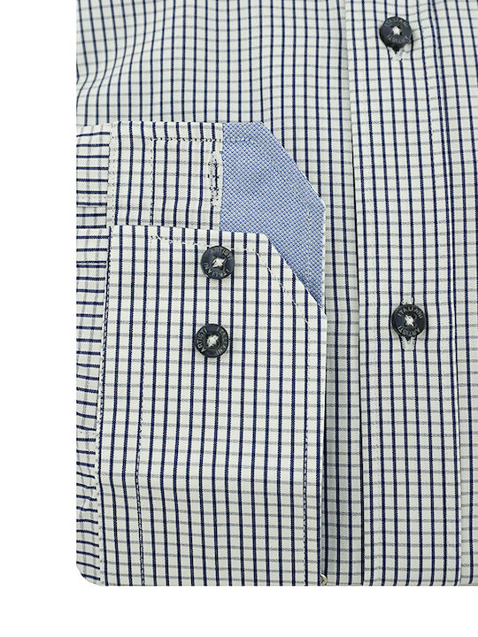 Artisti Italiani Men's Cotton Long Sleeve Shirt Dark Blue Regular Fit Ai18237/crbd 100% Cotton