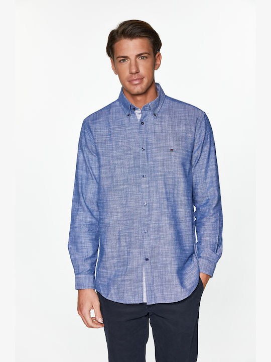 Redgreen Herrenhemd Langärmelig Denim Stil Denim