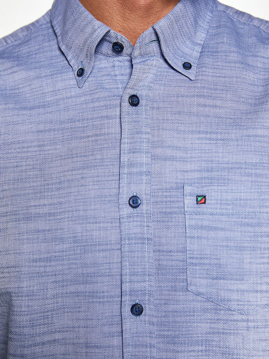 Redgreen Πουκάμισο Κοντό Μανίκι&ιδιαίτερη Ύφανση Denim