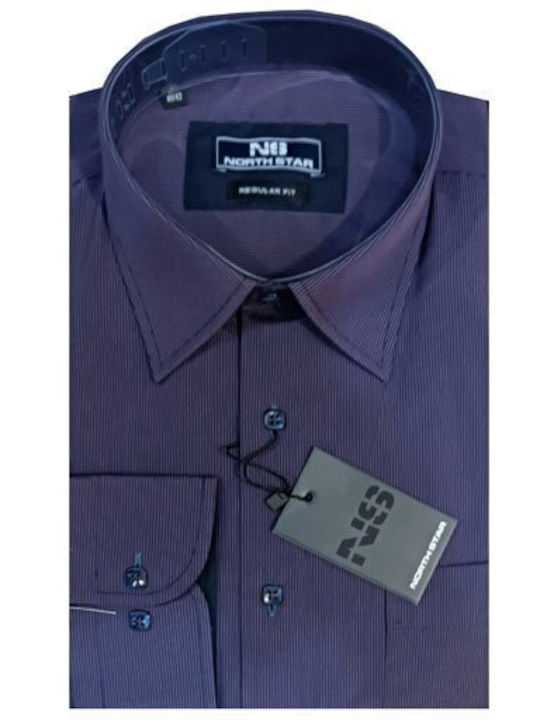 North Star Πουκαμισο Slim Line Μωβ