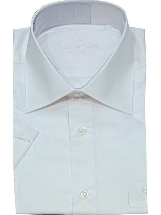 Luciano Faketti Men's Shirt Short Sleeve White