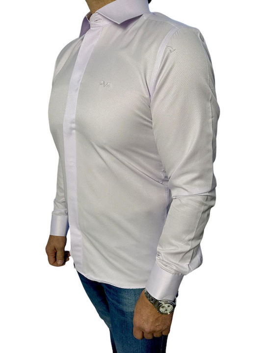 Versace 19v69 Milano Italien Herrenhemden Mikroschädel & Rex Kragen Enge Passform 70% Baumwolle 30% Polyester Code 11.31 Lila