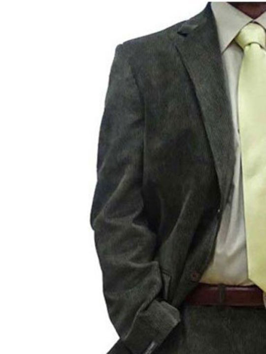 Luciano Faketti Σακάκι Ανδρικό Κοτλέ Luciano Faketti Mens Figure Λαδί