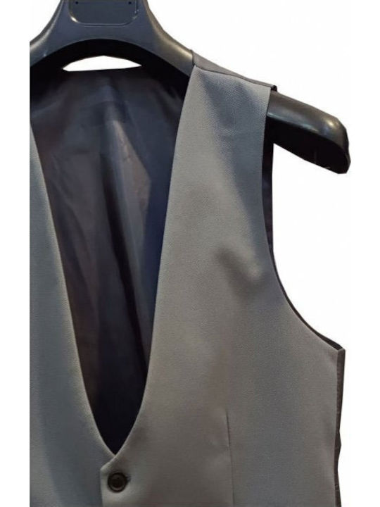 Luciano Faketti Men’s Vest In Fashion Vscoz-poly Gray