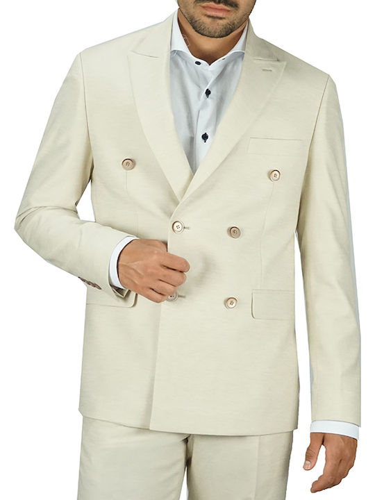 Bizzaro Ανδρικό Βαμβακερό Σακάκι Plain Εκρού Slim Fit Bz2213218/957 43% Βαμβάκι 39% T 17% Λινό 1% Ελαστάνη