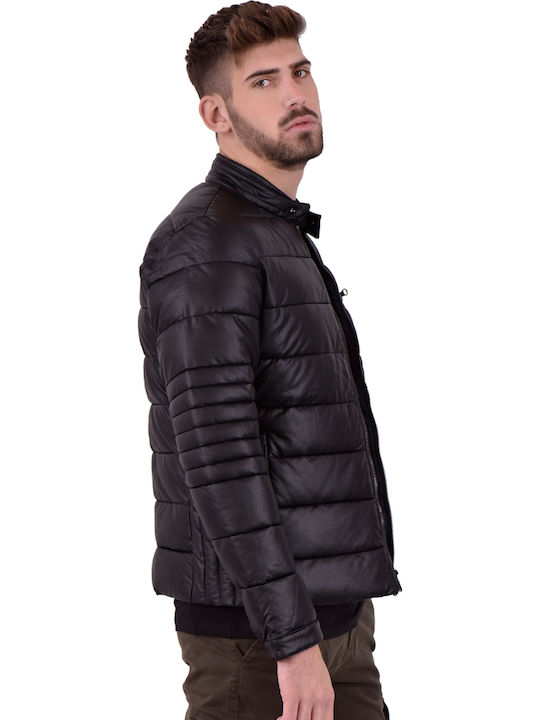 Save Duck Eco-leather Padded Μπουφαν Ανδρiko D3979mskiny-00001 00001/black