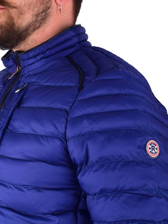 Ritchie Jeans Μπουφαν Καπιτονε Κοντο Μπλε Ψηλο Λαιμο Τσεπες Στο Πλαι Στο Στηθος Κανονικη Γραμμη 38-zabrok Indigo W19.bleu Marine