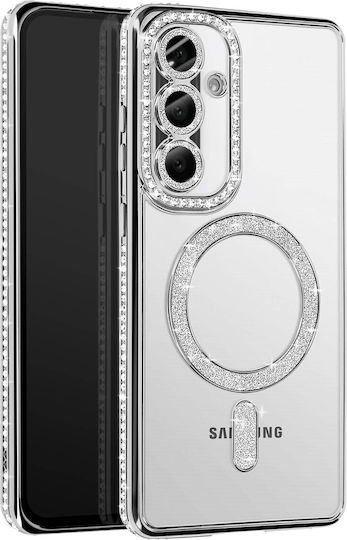 Avizar Diamond Case Samsung Galaxy A36 Magsafe Outline Strass Silver