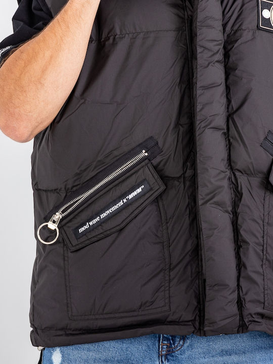 Mod Wave Movement Basic Puffer Gilet Jacket Vest 2221461-Black