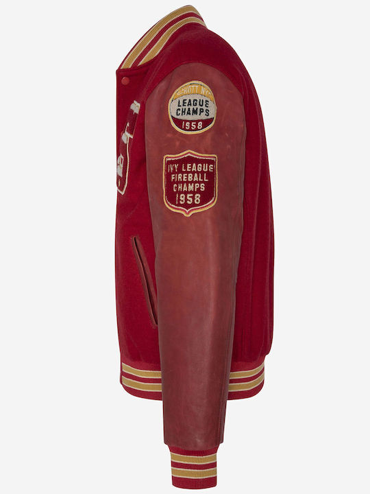 Schott Nyc Lcteddybd1 Leather Jacket Red