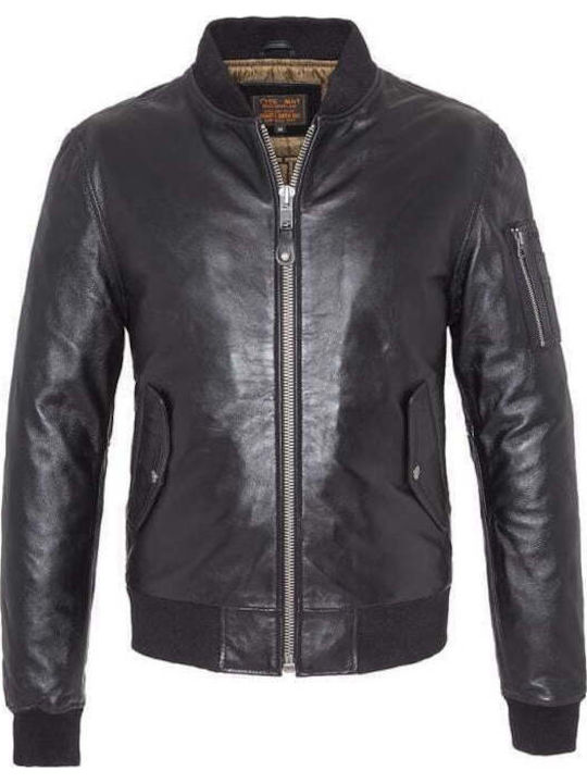 Geacă Piele Schott Negru Lambskin Geacă
