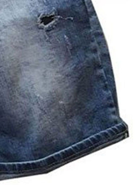 Luciano Faketti Denim Stretch Effect Blue Shorts