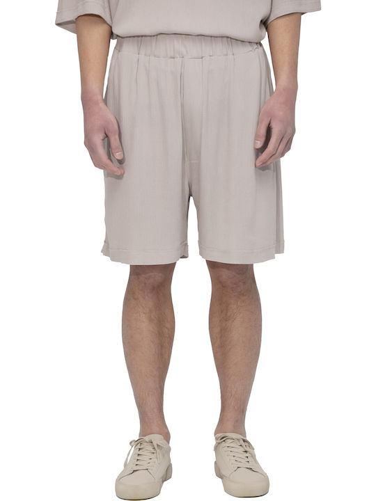 Né En Août Gauze Fabric Shorts In Beige Μπεζ Σορτσάκι