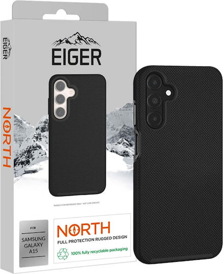 Eiger Калъф Galaxy A15 Твърд 2 Слоя Ултра Подсилен Противоударен 4м Черен
