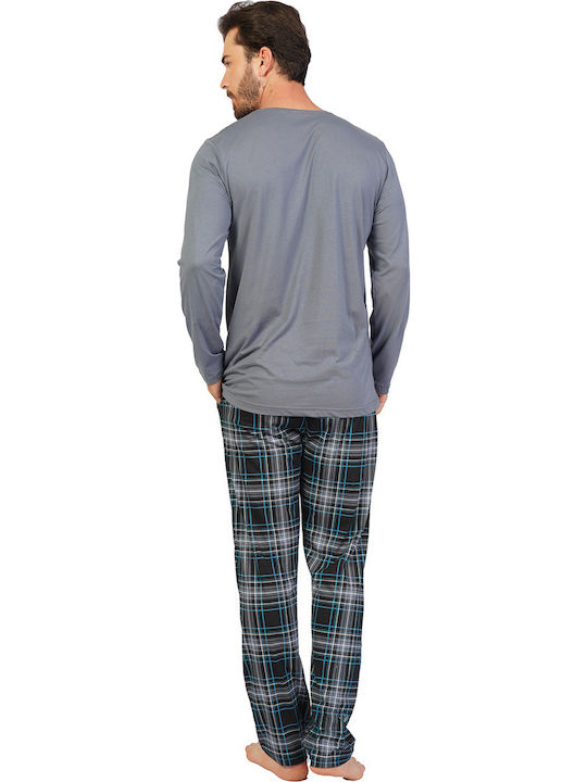Gazzaz Herrenpyjama Aus Baumwolle Plus Size 1xl-4xl 104317 Rauch