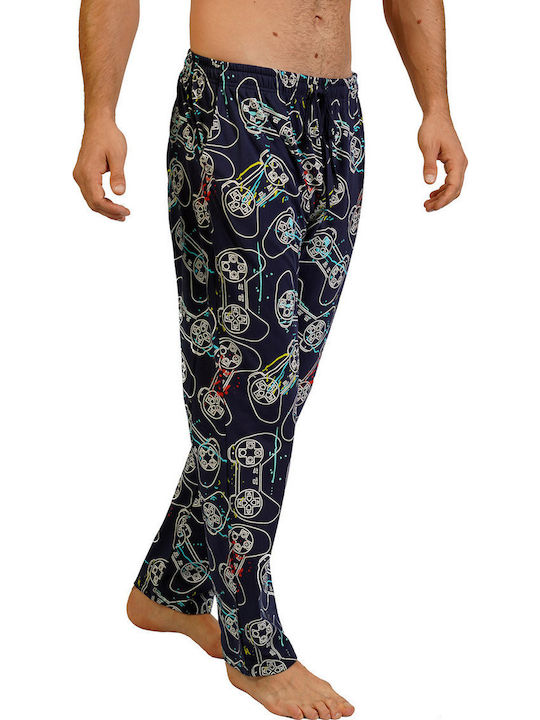 Gazzaz Pantaloni Bărbătești Din Bumbac Gamer-104039 Indigo