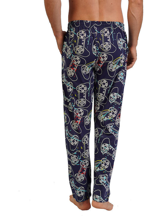 Gazzaz Herrenpyjama Baumwollhose Gamer-104039 Indigo