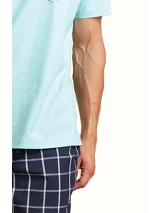 Pijama de Vară pentru Bărbați din Bumbac Regular Fit Mns218