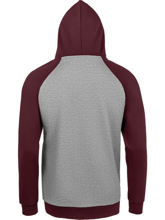 Hanorac Unisex Rebel Gri Melanj Burgundy