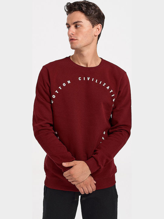 Μπλούζα Φούτερ Cotton4all Est 1970 Μπορντώ Μπλούζα Φούτερ Cotton4all Est 1970 Μπορντώ