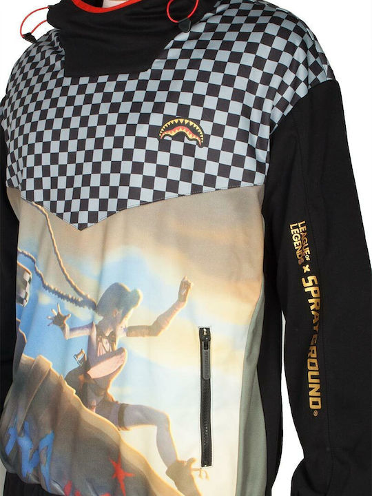 Sprayground League Legends Jinx Checkered Hoodie Men's Sg7178-blk
