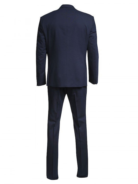 Luciano Faketti Suit Men's Figure Wool 80% Poly 20% Blue