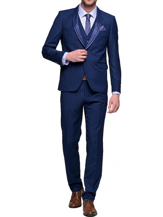 Antonio Mirro Nyg-0327 Marineblaue Herrenanzug Blau