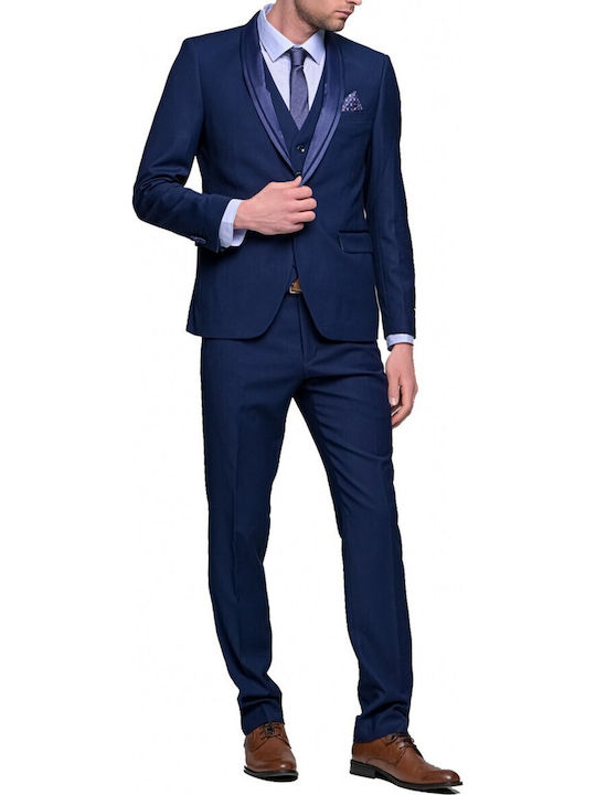 Antonio Mirro Nyg-0327 Marineblaue Herrenanzug Blau