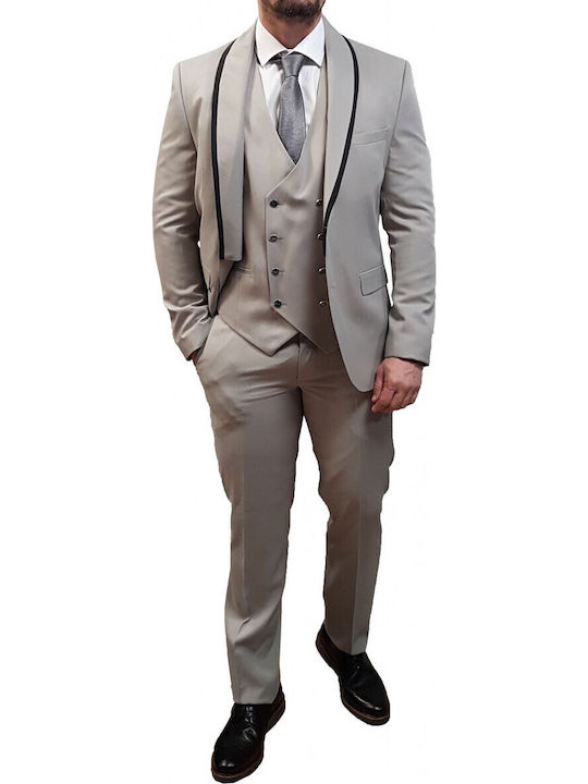 19v69 Versace 07.29.angelo Mod.2 Grey Κουστούμι Gray Melange